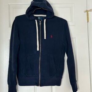 Ralph Lauren -Polo Dark Blue Zip-Up Hoodie Sweatshirt Men’s Small
